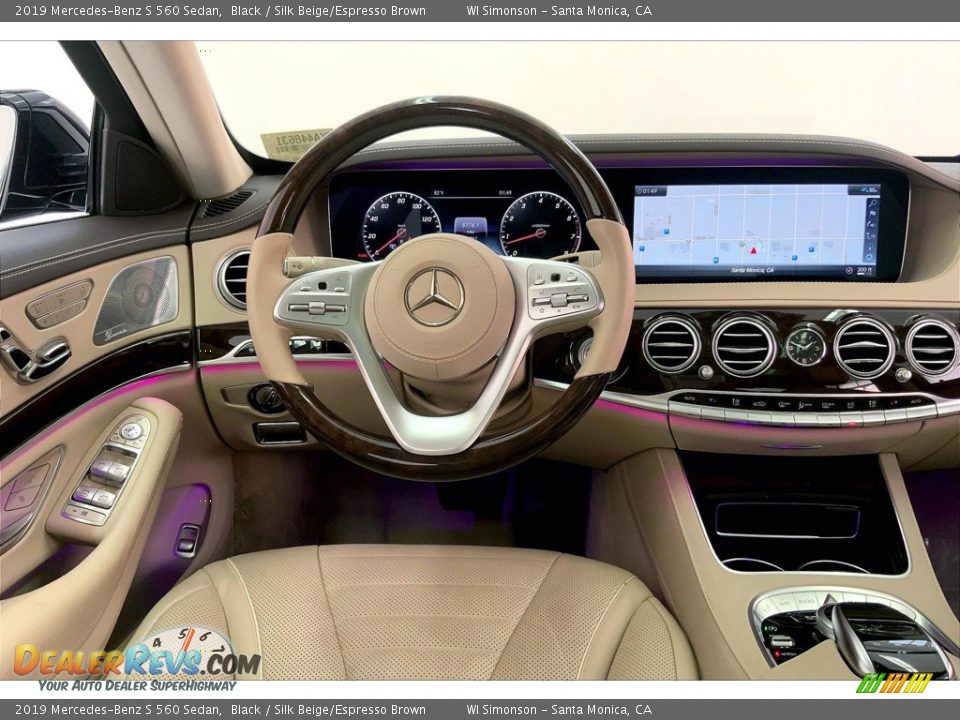 2019 Mercedes-Benz S 560 Sedan Black / Silk Beige/Espresso Brown Photo #4