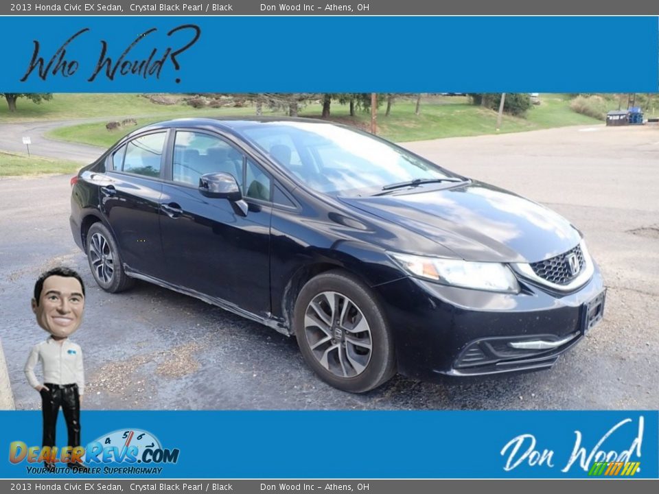 2013 Honda Civic EX Sedan Crystal Black Pearl / Black Photo #1