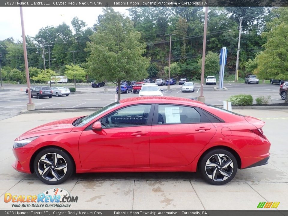 2023 Hyundai Elantra SEL Calypso Red / Medium Gray Photo #6