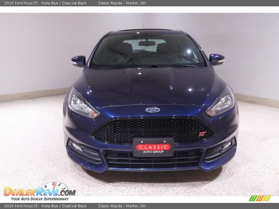2016 Ford Focus ST Kona Blue / Charcoal Black Photo #2