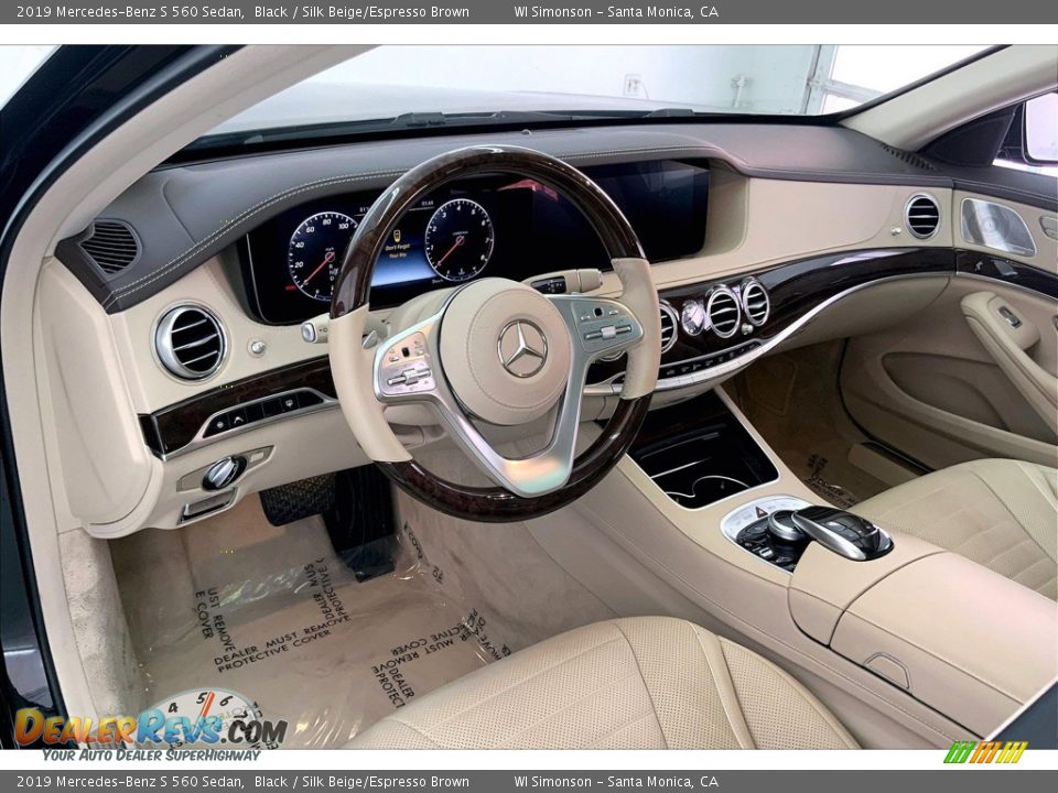 2019 Mercedes-Benz S 560 Sedan Black / Silk Beige/Espresso Brown Photo #14