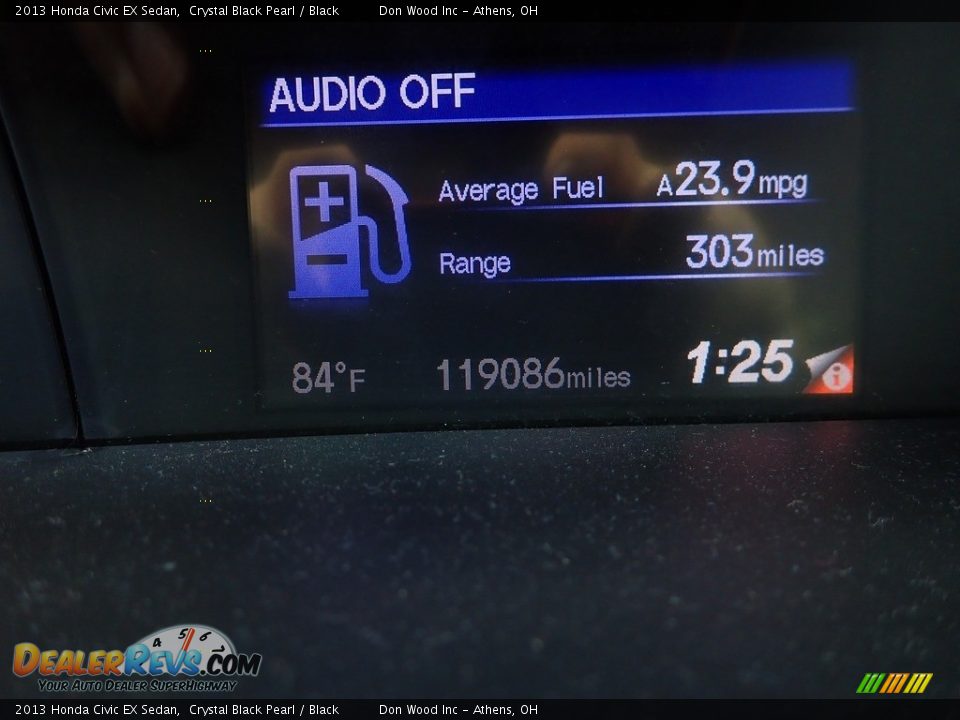 2013 Honda Civic EX Sedan Crystal Black Pearl / Black Photo #12