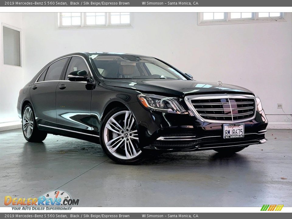 2019 Mercedes-Benz S 560 Sedan Black / Silk Beige/Espresso Brown Photo #34