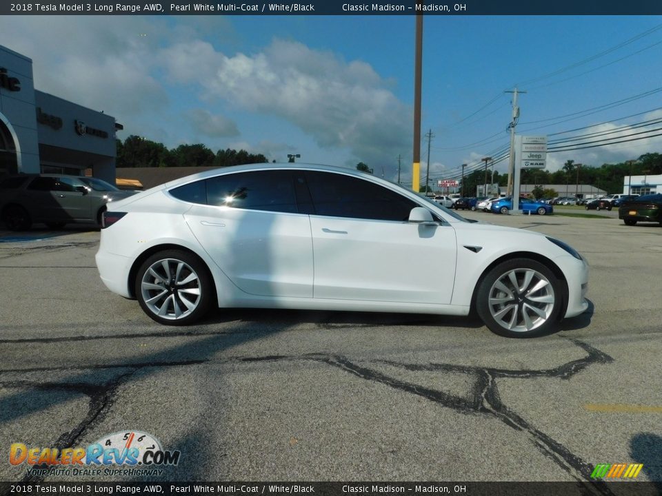 2018 Tesla Model 3 Long Range AWD Pearl White Multi-Coat / White/Black Photo #2