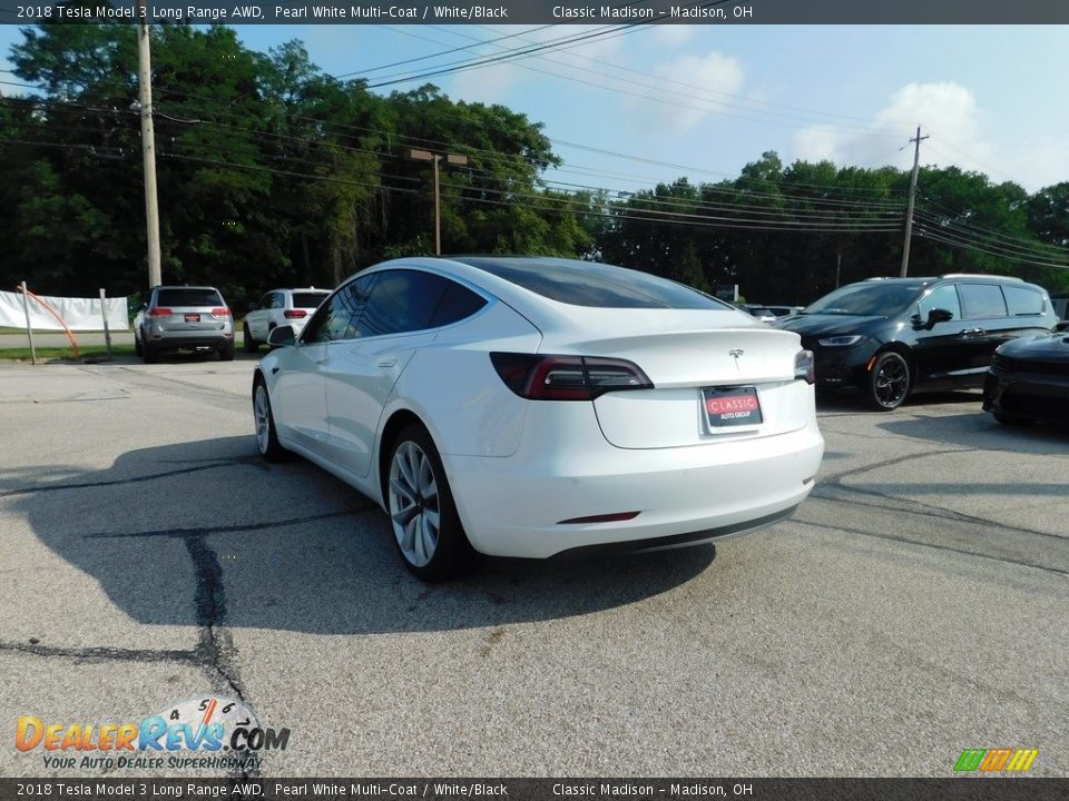 2018 Tesla Model 3 Long Range AWD Pearl White Multi-Coat / White/Black Photo #3