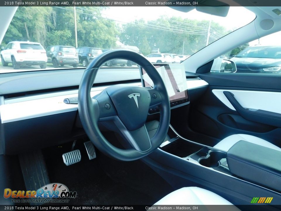 2018 Tesla Model 3 Long Range AWD Pearl White Multi-Coat / White/Black Photo #4