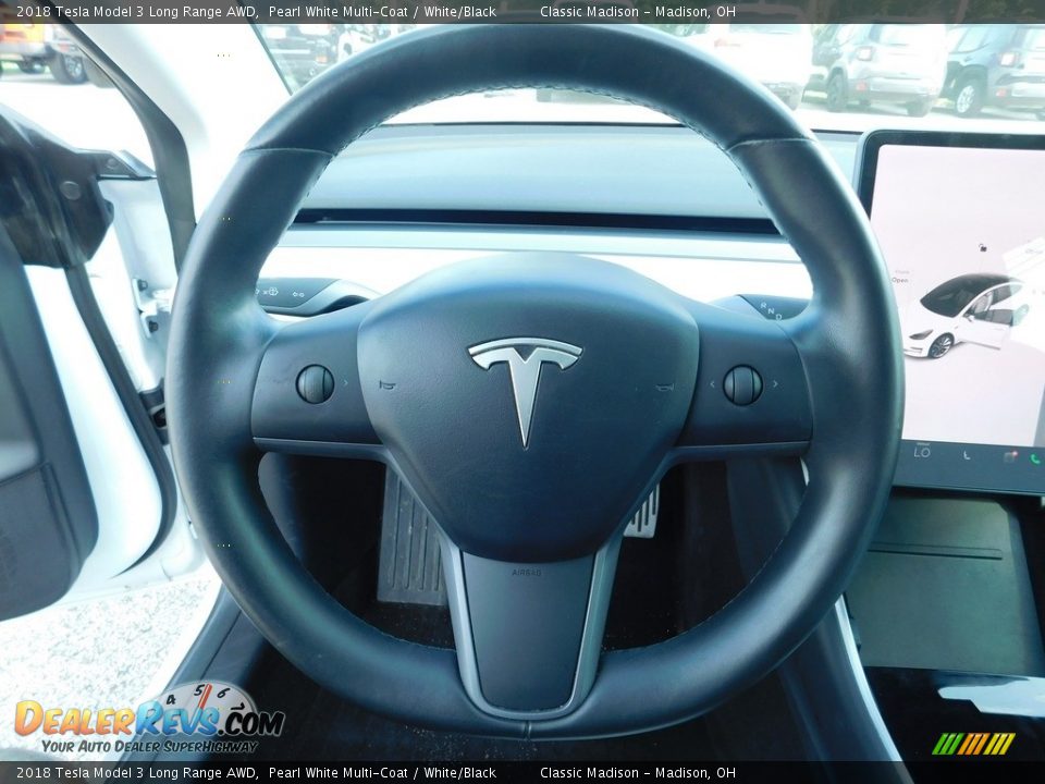 2018 Tesla Model 3 Long Range AWD Pearl White Multi-Coat / White/Black Photo #5