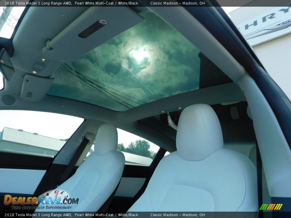 2018 Tesla Model 3 Long Range AWD Pearl White Multi-Coat / White/Black Photo #7
