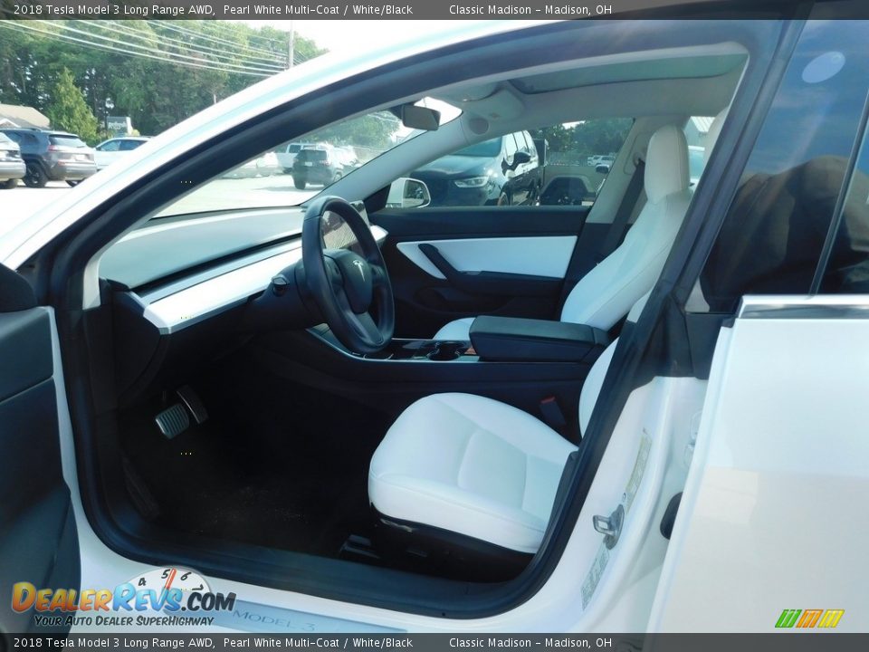 2018 Tesla Model 3 Long Range AWD Pearl White Multi-Coat / White/Black Photo #8