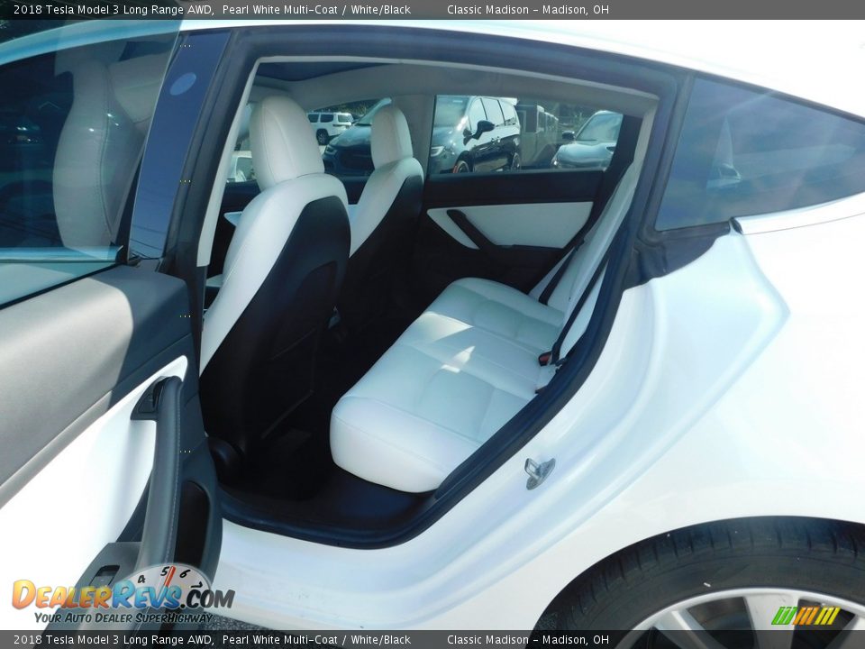 2018 Tesla Model 3 Long Range AWD Pearl White Multi-Coat / White/Black Photo #9