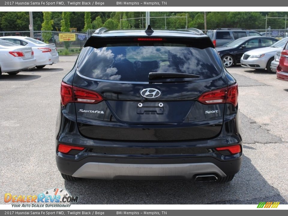 2017 Hyundai Santa Fe Sport FWD Twilight Black / Beige Photo #4