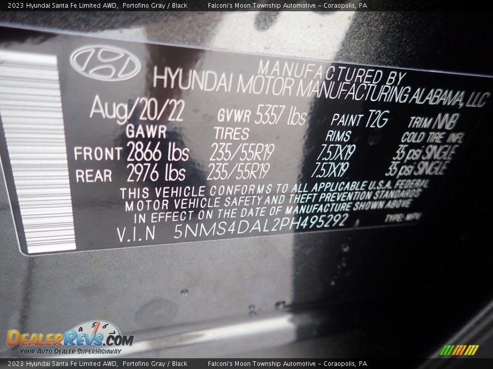 2023 Hyundai Santa Fe Limited AWD Portofino Gray / Black Photo #18