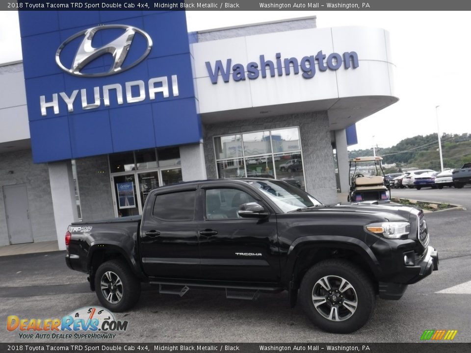 2018 Toyota Tacoma TRD Sport Double Cab 4x4 Midnight Black Metallic / Black Photo #2