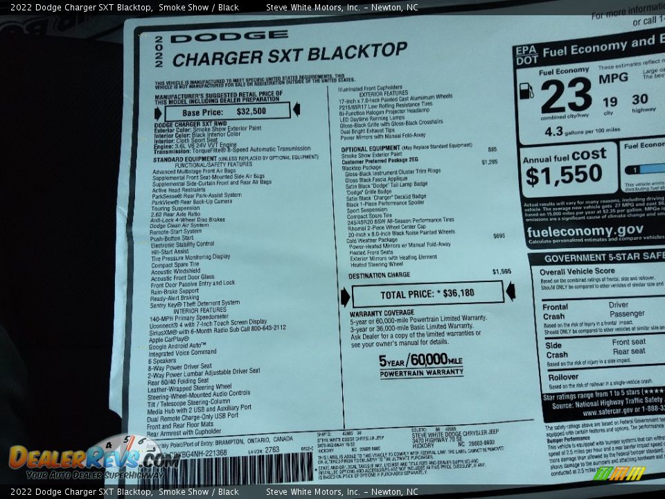 2022 Dodge Charger SXT Blacktop Smoke Show / Black Photo #27
