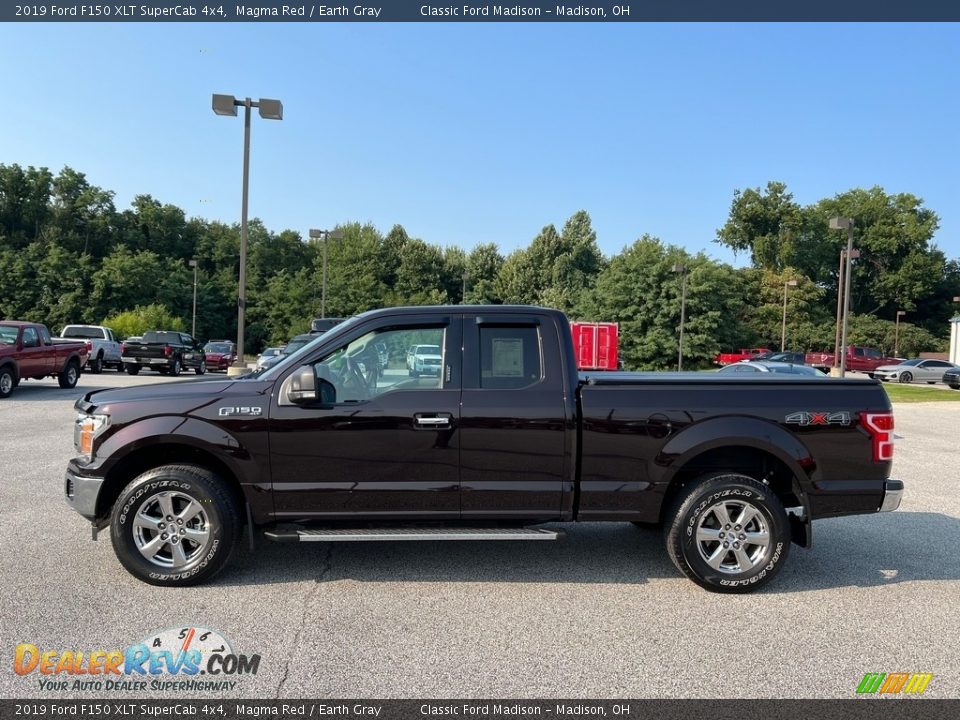 2019 Ford F150 XLT SuperCab 4x4 Magma Red / Earth Gray Photo #2