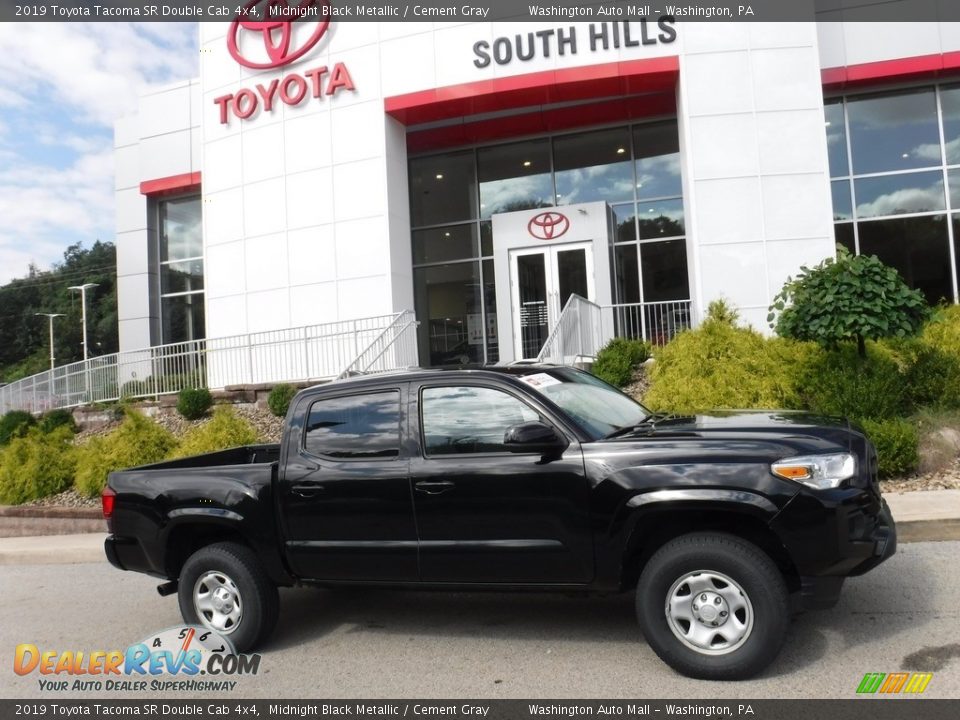 2019 Toyota Tacoma SR Double Cab 4x4 Midnight Black Metallic / Cement Gray Photo #2