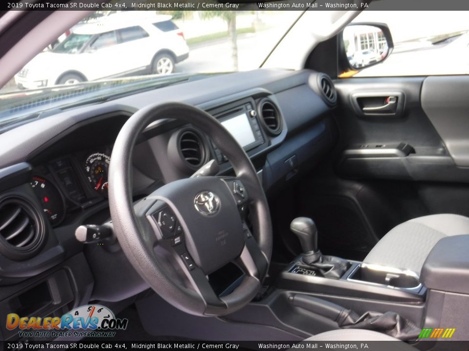 2019 Toyota Tacoma SR Double Cab 4x4 Midnight Black Metallic / Cement Gray Photo #22