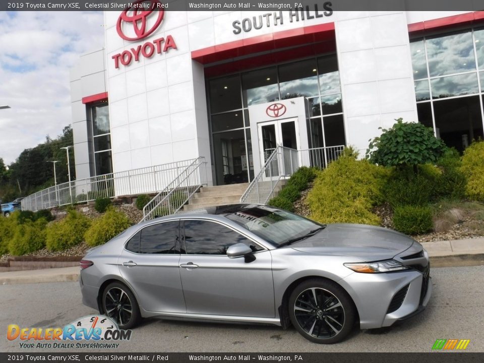 2019 Toyota Camry XSE Celestial Silver Metallic / Red Photo #2
