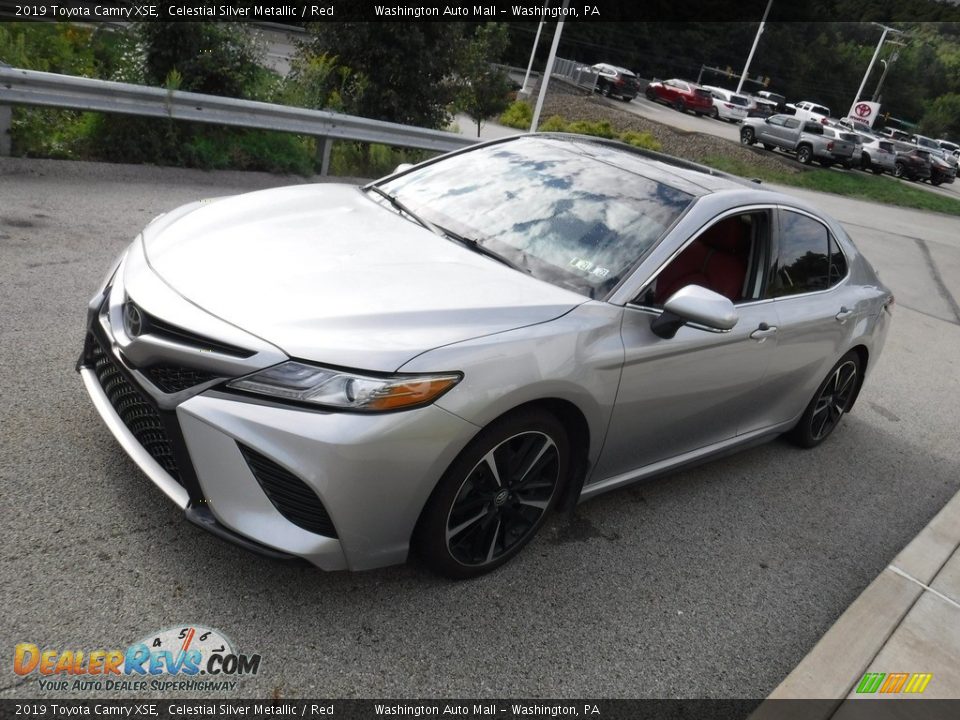 2019 Toyota Camry XSE Celestial Silver Metallic / Red Photo #11