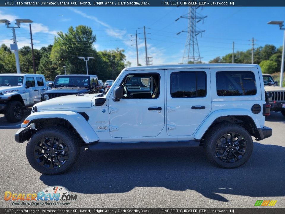 2023 Jeep Wrangler Unlimited Sahara 4XE Hybrid Bright White / Dark Saddle/Black Photo #3