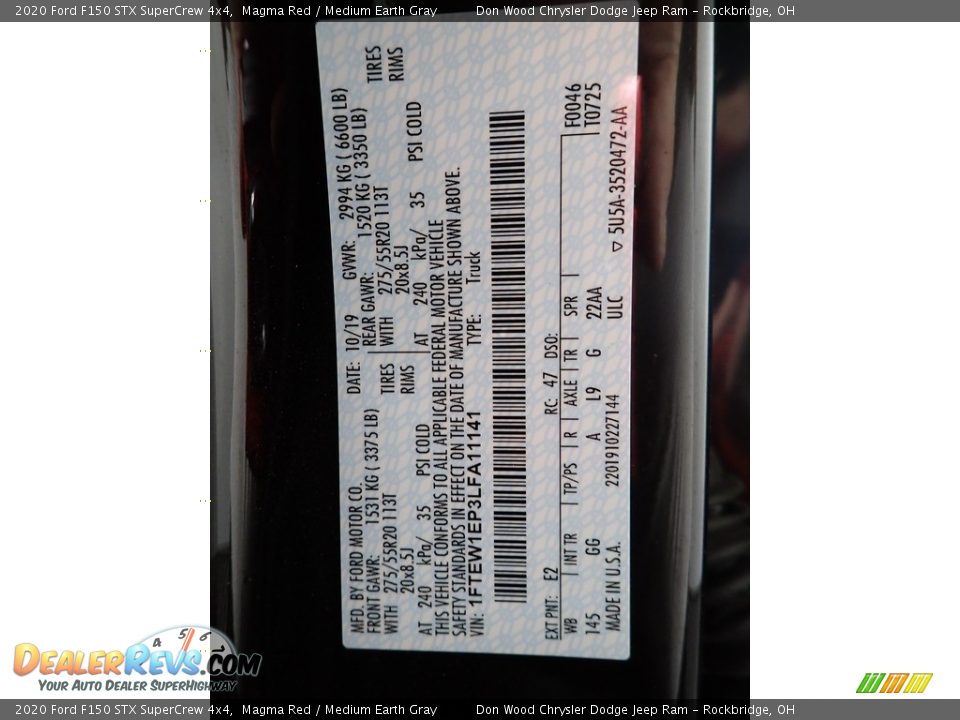 2020 Ford F150 STX SuperCrew 4x4 Magma Red / Medium Earth Gray Photo #32