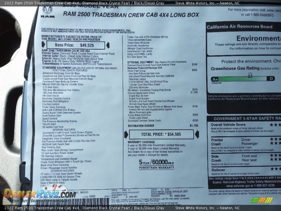 2022 Ram 2500 Tradesman Crew Cab 4x4 Diamond Black Crystal Pearl / Black/Diesel Gray Photo #26