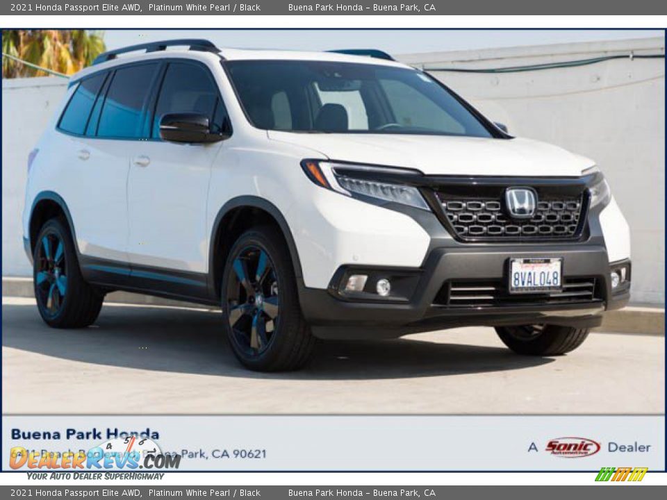 2021 Honda Passport Elite AWD Platinum White Pearl / Black Photo #1