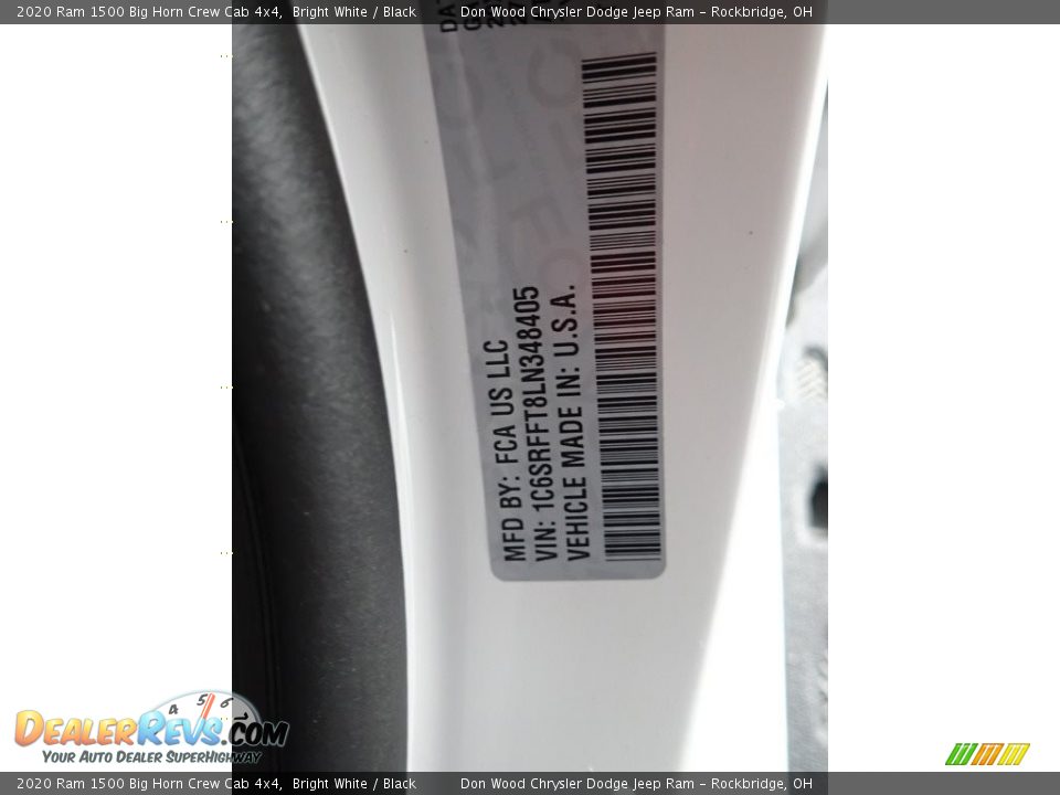 2020 Ram 1500 Big Horn Crew Cab 4x4 Bright White / Black Photo #35