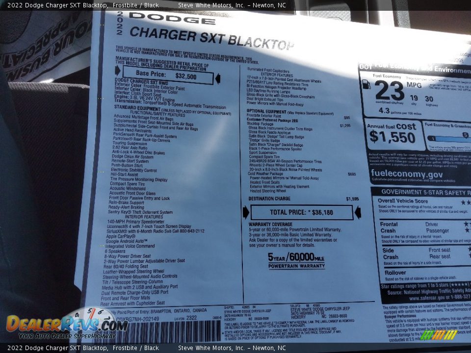 2022 Dodge Charger SXT Blacktop Frostbite / Black Photo #27