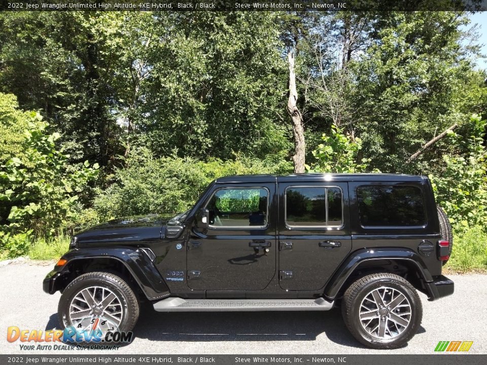 Black 2022 Jeep Wrangler Unlimited High Altitude 4XE Hybrid Photo #1