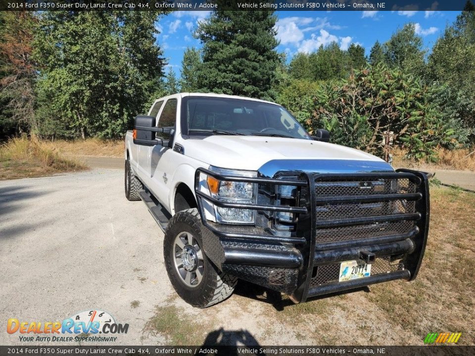 2014 Ford F350 Super Duty Lariat Crew Cab 4x4 Oxford White / Adobe Photo #2