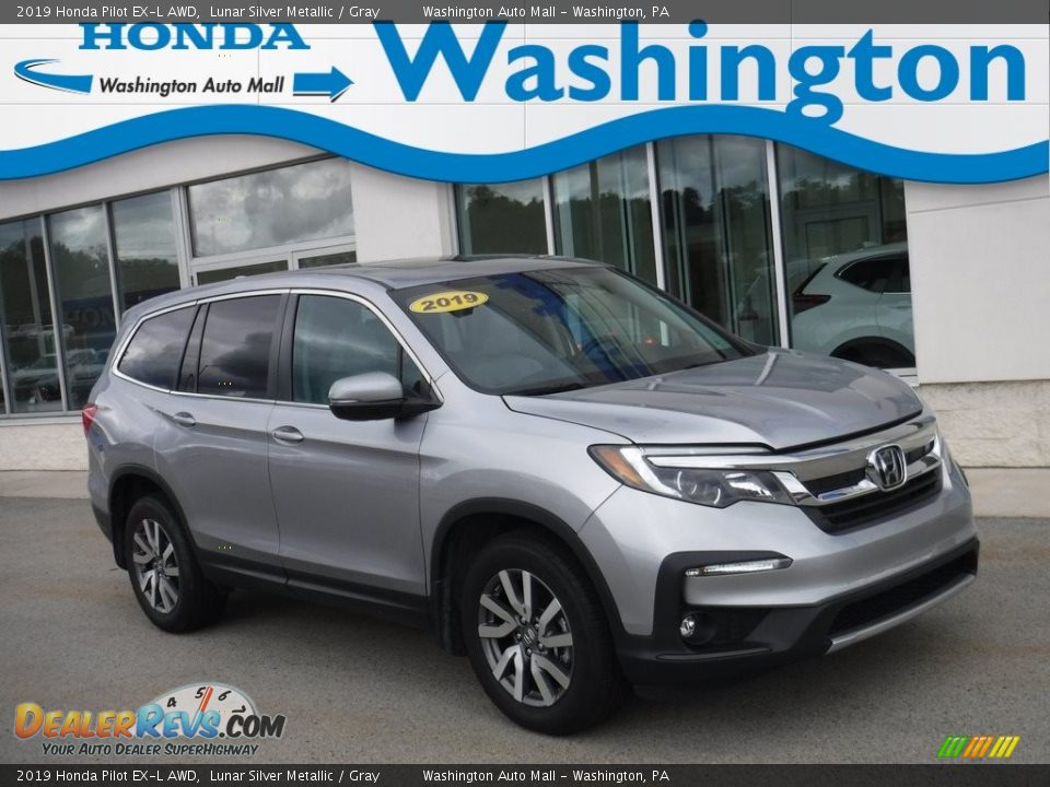 2019 Honda Pilot EX-L AWD Lunar Silver Metallic / Gray Photo #1