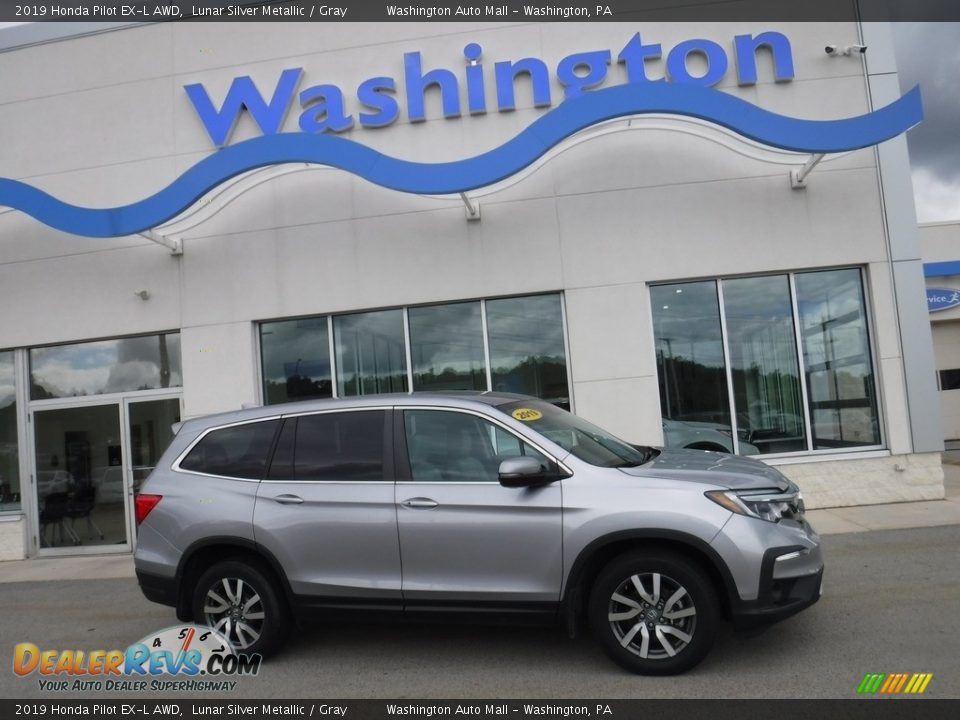 2019 Honda Pilot EX-L AWD Lunar Silver Metallic / Gray Photo #2