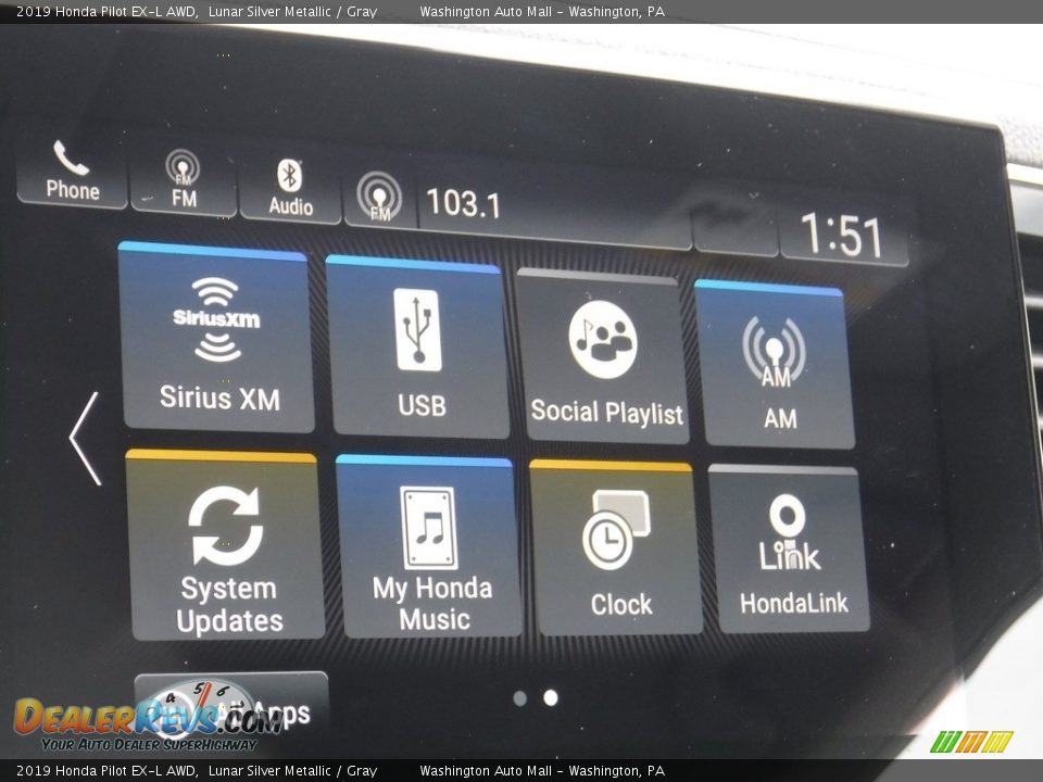 2019 Honda Pilot EX-L AWD Lunar Silver Metallic / Gray Photo #22