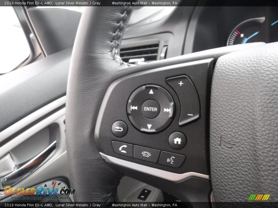 2019 Honda Pilot EX-L AWD Lunar Silver Metallic / Gray Photo #27