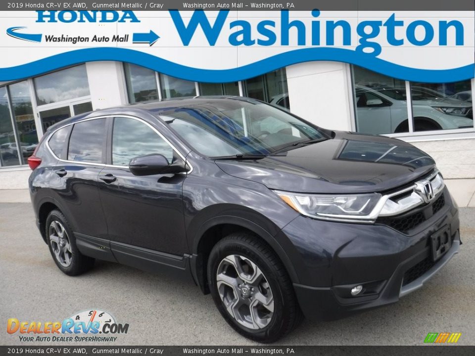 2019 Honda CR-V EX AWD Gunmetal Metallic / Gray Photo #1