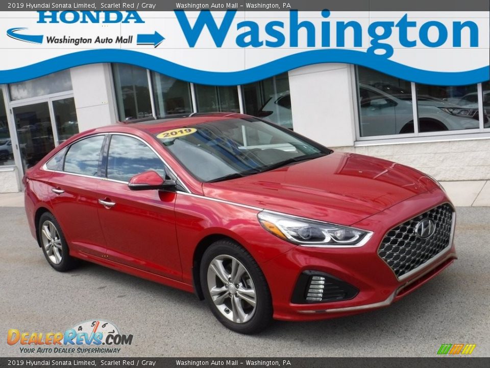 2019 Hyundai Sonata Limited Scarlet Red / Gray Photo #1