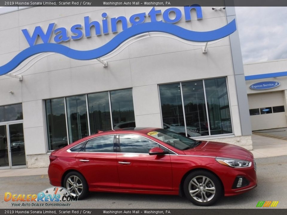 2019 Hyundai Sonata Limited Scarlet Red / Gray Photo #2