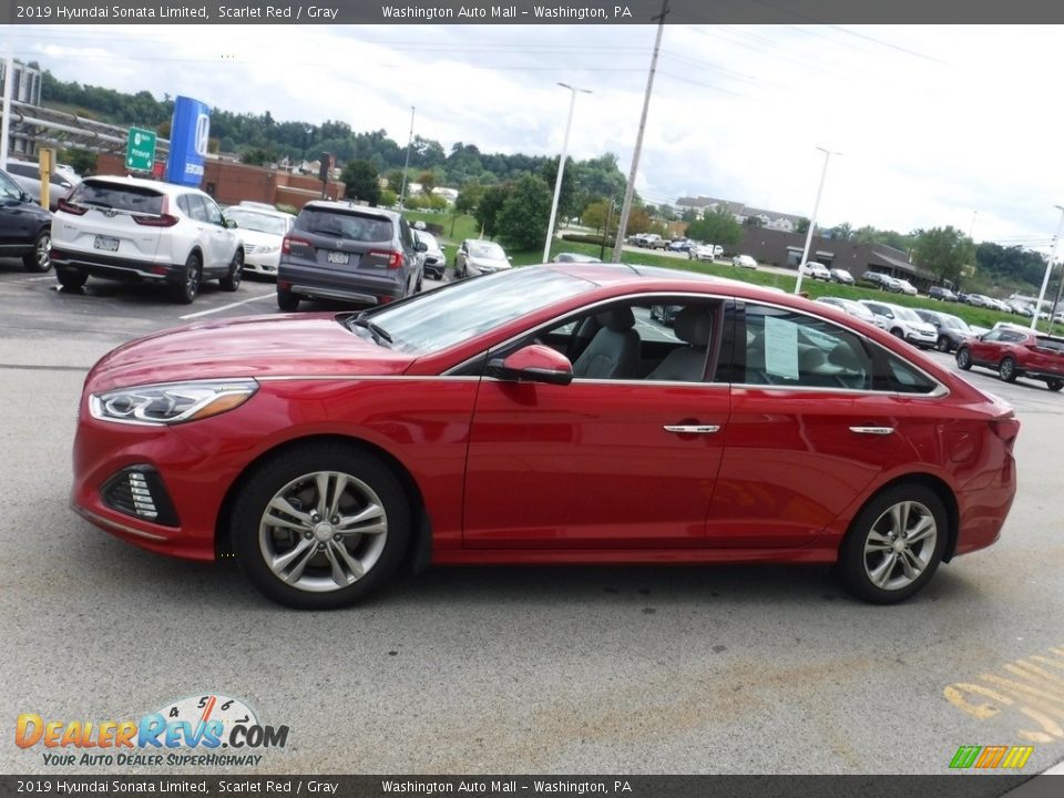 2019 Hyundai Sonata Limited Scarlet Red / Gray Photo #8