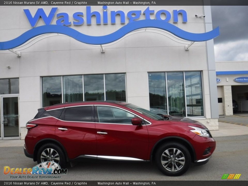 2016 Nissan Murano SV AWD Cayenne Red / Graphite Photo #2