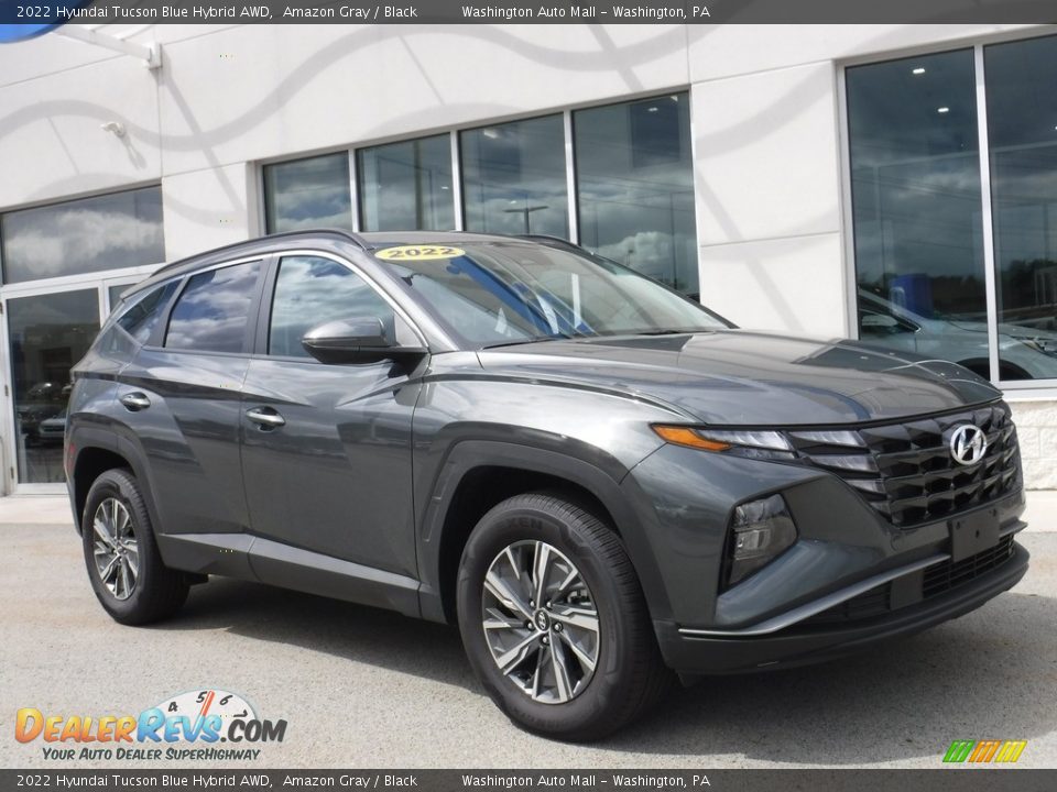 2022 Hyundai Tucson Blue Hybrid AWD Amazon Gray / Black Photo #1