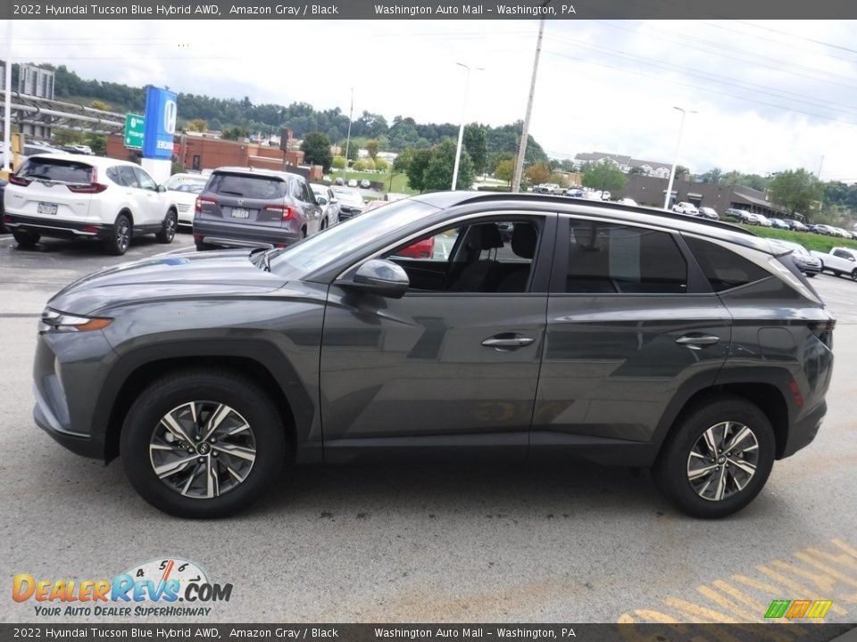 2022 Hyundai Tucson Blue Hybrid AWD Amazon Gray / Black Photo #6