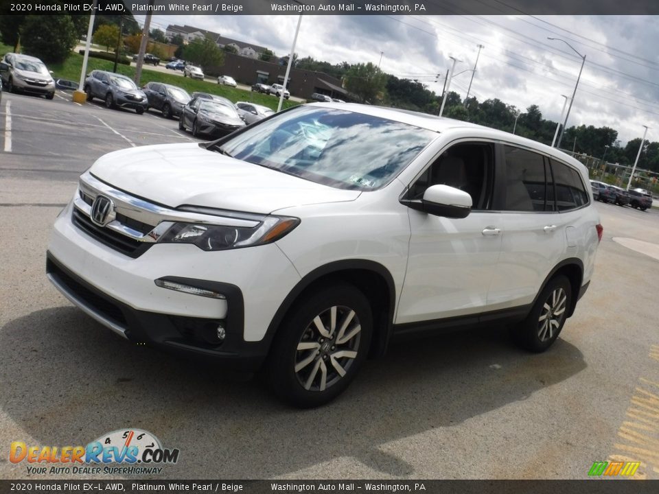 2020 Honda Pilot EX-L AWD Platinum White Pearl / Beige Photo #6