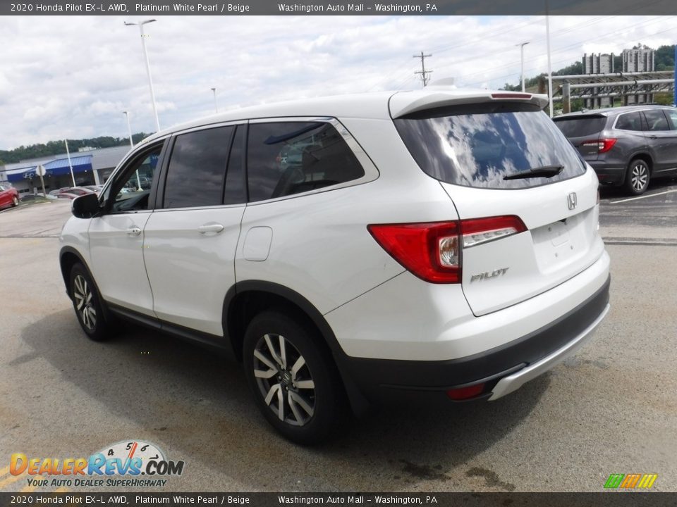 2020 Honda Pilot EX-L AWD Platinum White Pearl / Beige Photo #8