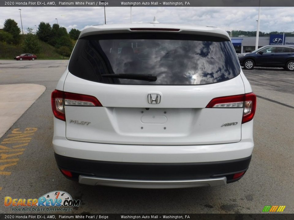 2020 Honda Pilot EX-L AWD Platinum White Pearl / Beige Photo #9