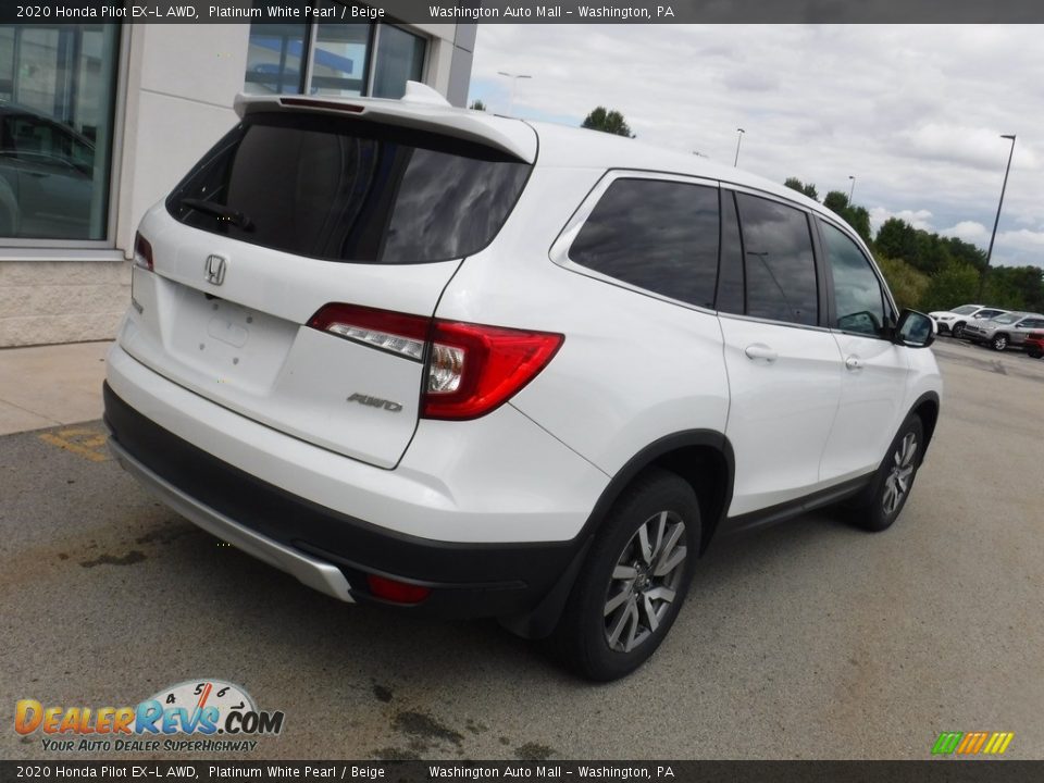 2020 Honda Pilot EX-L AWD Platinum White Pearl / Beige Photo #10