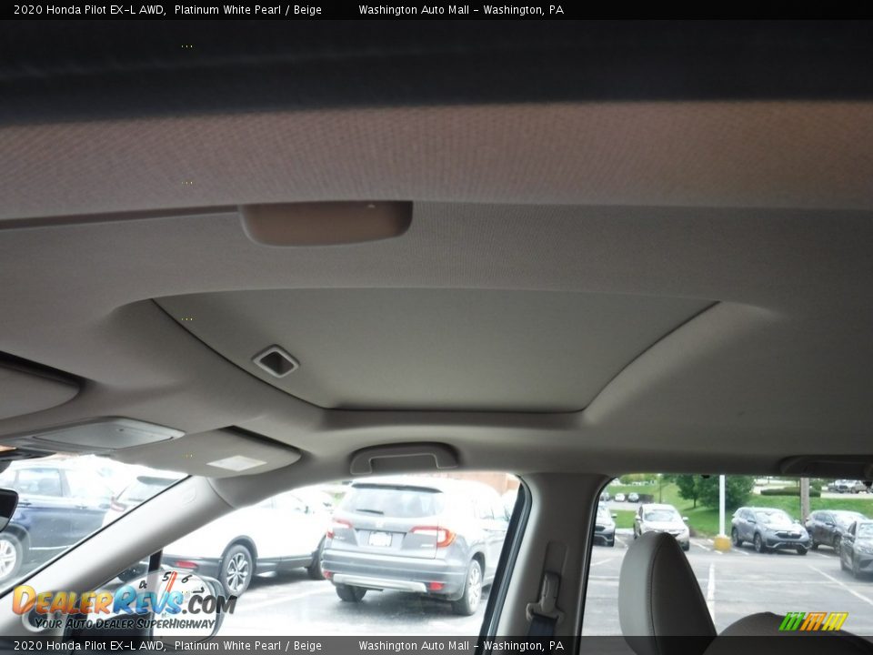 2020 Honda Pilot EX-L AWD Platinum White Pearl / Beige Photo #12