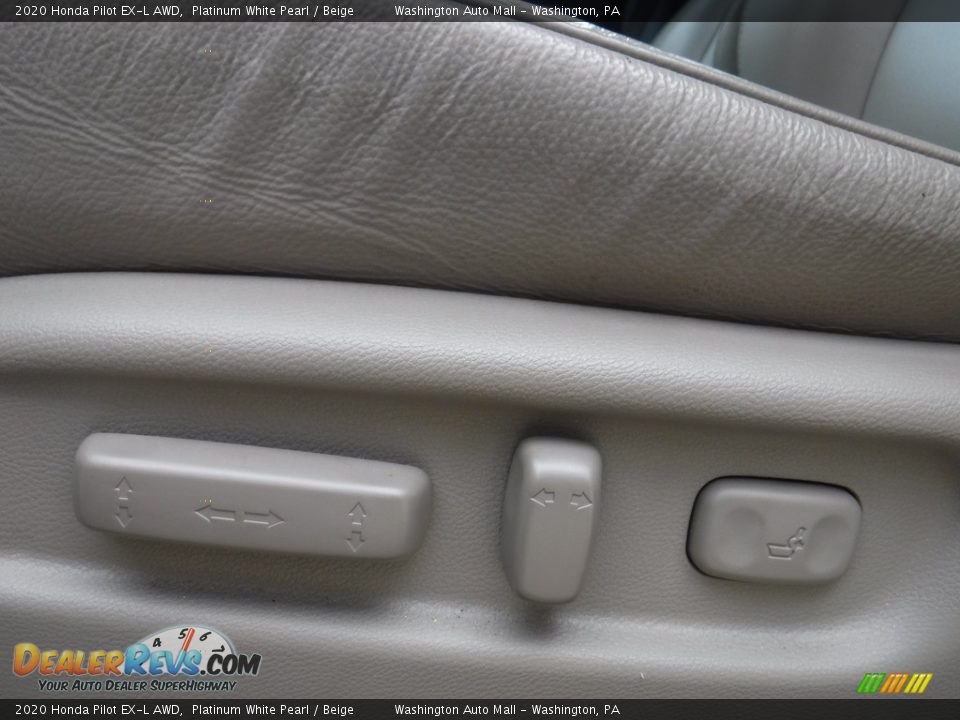 2020 Honda Pilot EX-L AWD Platinum White Pearl / Beige Photo #16