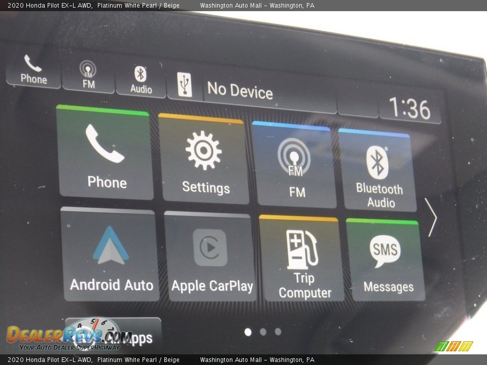 2020 Honda Pilot EX-L AWD Platinum White Pearl / Beige Photo #22