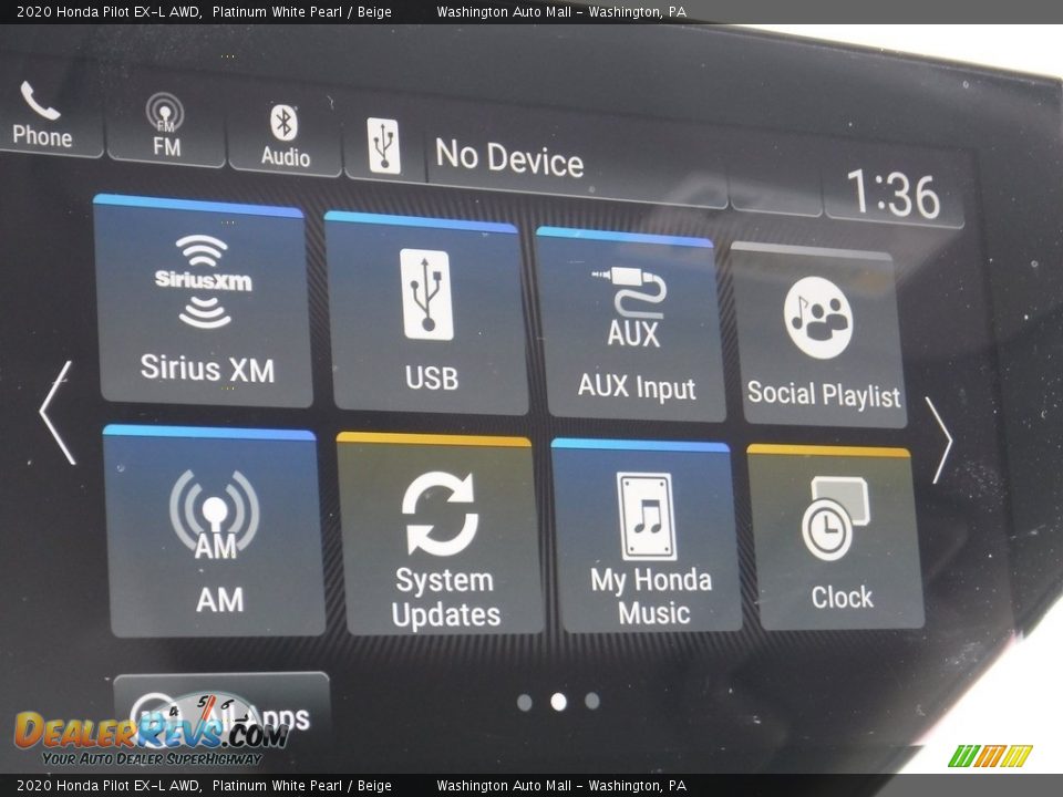 2020 Honda Pilot EX-L AWD Platinum White Pearl / Beige Photo #23